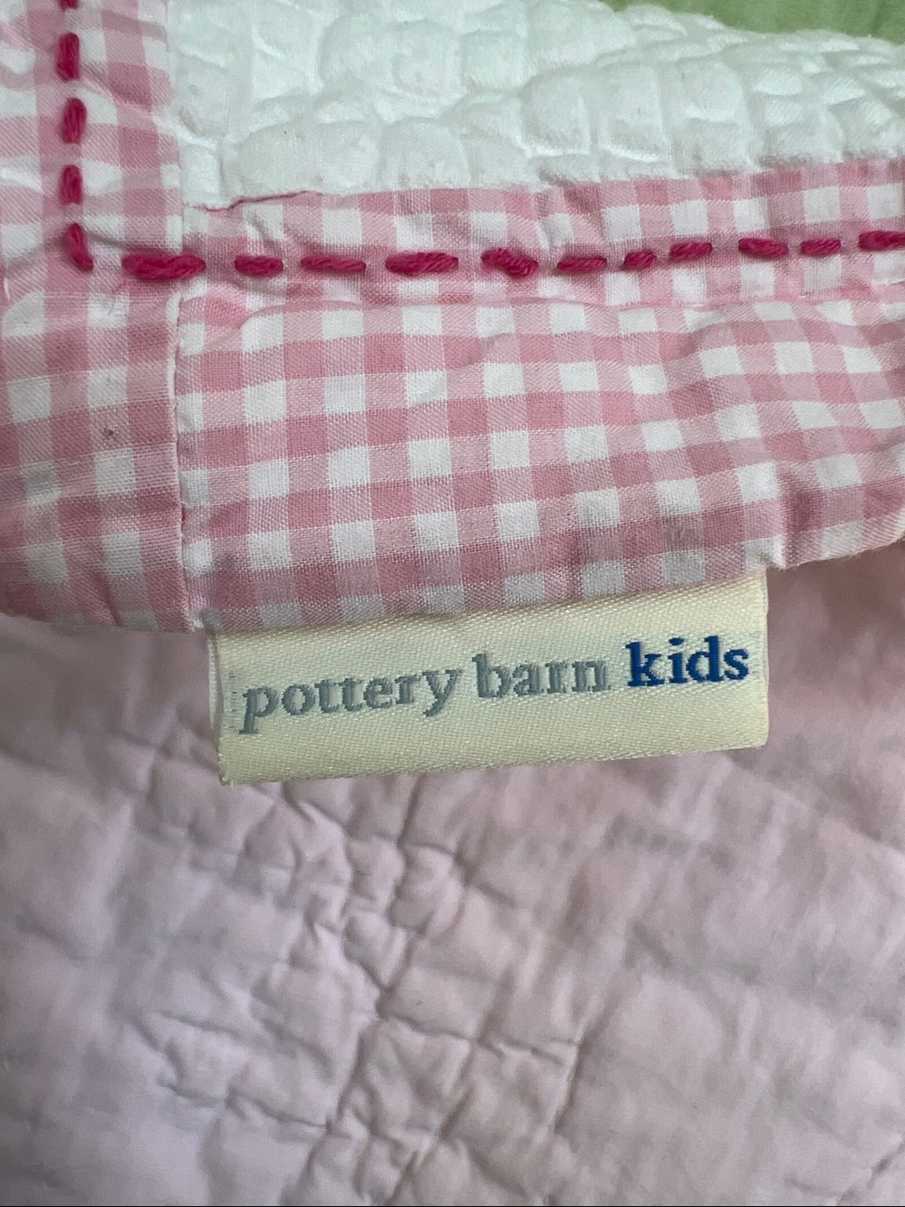 Pottery Barn Kids Daisy Garden Pastel Floral & Butterfly Appliqué Quilt & Sham - Picture 7 of 13